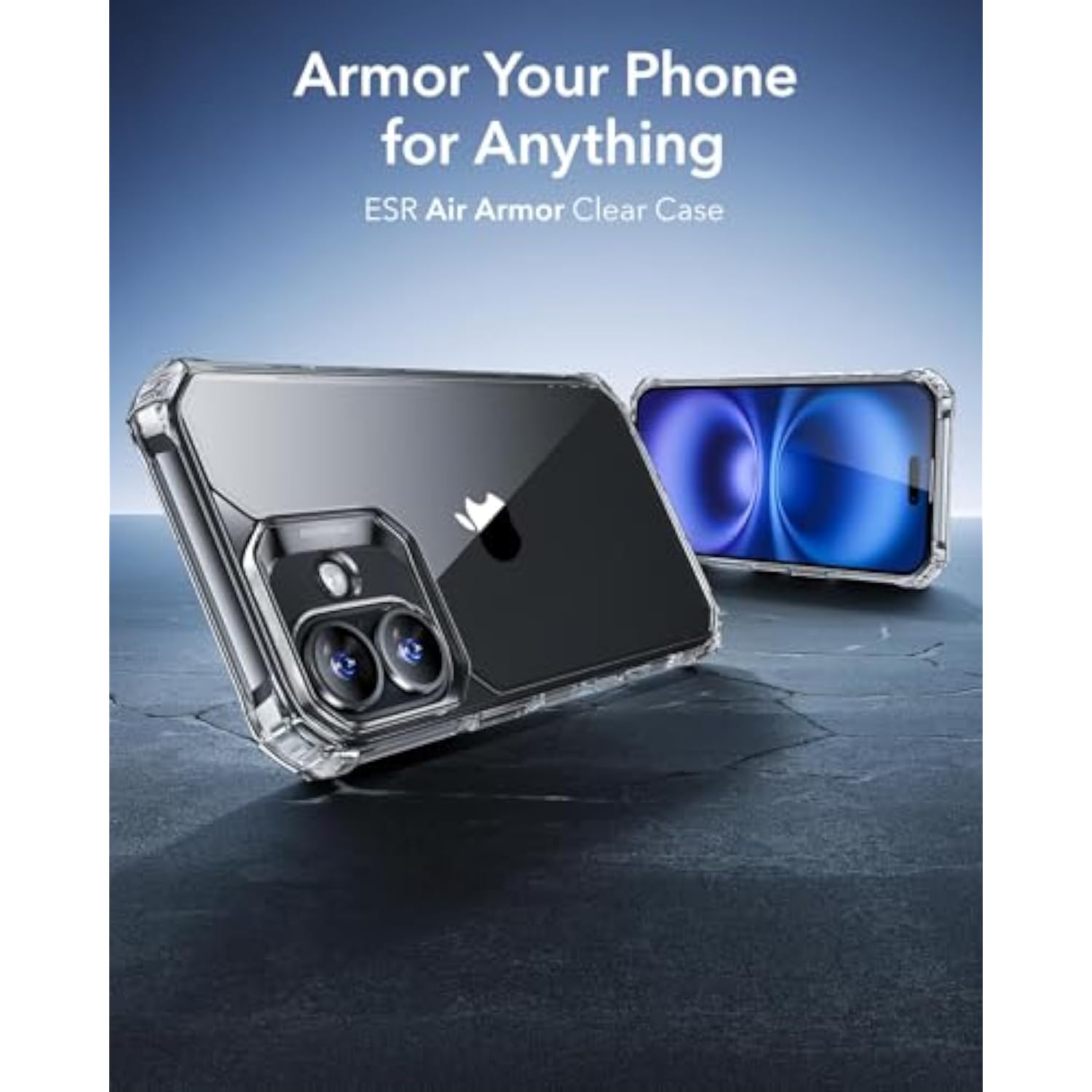 iPhone 16 Case, Clear, Shockproof, Air Guard Corners, Yellow-Resistant