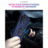 For Moto Edge 2021 Case,With Screen Protector,[Military Grade] 16Ft Drop Tested, Magnetic Kickstand Protective Case For Moto Edge 5G Uw, Blue