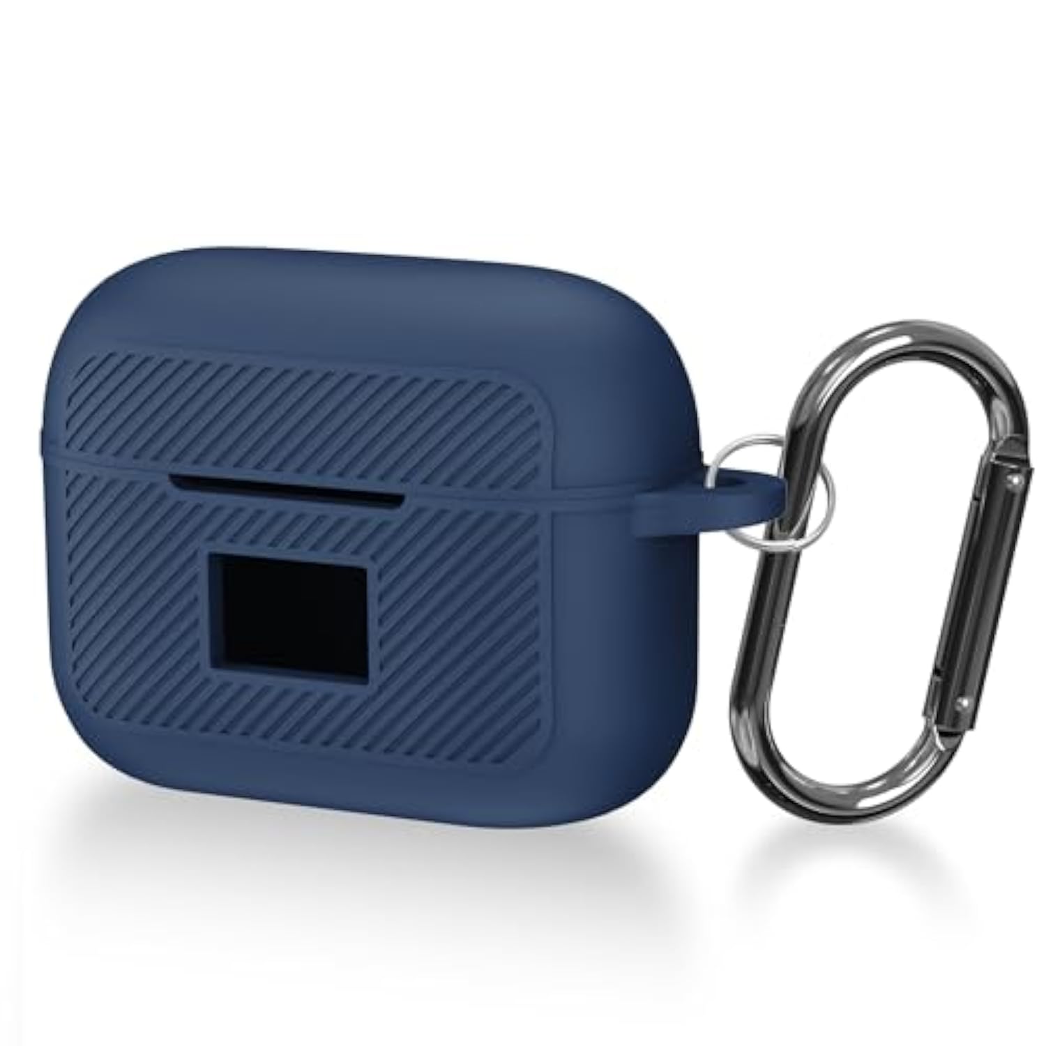 Compatible With Tozo T20 Case Cover, Soft Silicone Skin Case With Keychain, Shock Absorbing And Anti-Drop Protective Case With Led Power Display For Men And Women [Front Led Visible] Dark Blue