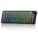 Womier L65 60% Mechanical Keyboard With Knob,4000Mah,Tri Mode Usb-C/Bt5.0/2.4G,Rgb Backlit,Hot Swap,Shine Through Keycaps,Linear Switch,Gasket Mounted Wireless Gaming Keyboard For Pc/Mac(Black)