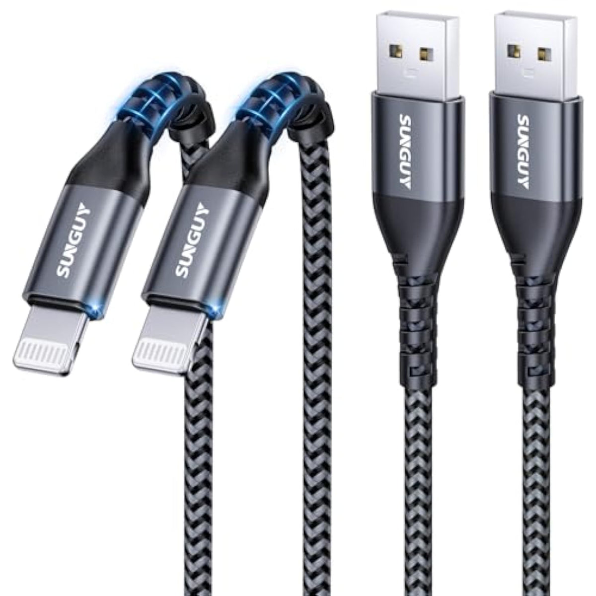Usb-A To Lightning Cable 1Ft, 2Pack [Mfi Certified] Usb To Lightning Cable For Car, Short Iphone Charger Cord Nylon Braided Compatible With Iphone 14/13/12/11 Pro Max Mini X Xs Xr 8 Plus 10 Se Ipad