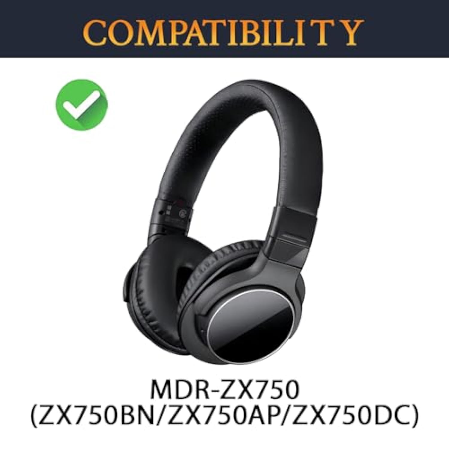 Earpads Replacement For Sony Mdr-Zx750 (Zx750Bn/Zx750Ap/Zx750Dc) Headphones, Ear Pads Cushions With Noise Isolation Foam-Cg Black