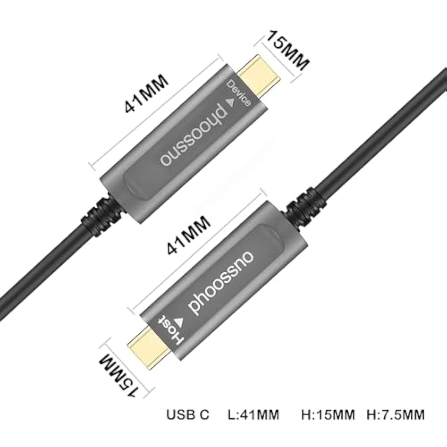 Usb C To C Fiber Optical Cable Usb 3.1 Type C Cable 10Gbps 50Ft Compatible Wit