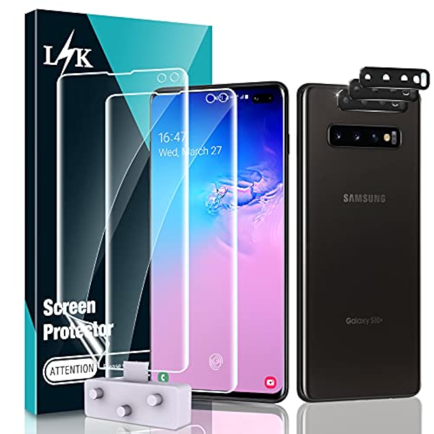 [3 Pack] Screen Protector For Samsung Galaxy S10 Plus, [Self Healing] [In-Display Fingerprint] Hd Effect Flexible Film