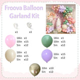 Sage Green Purple Pink Balloon Garland Arch Kit, 125Pcs Dusty Green Pastel Lavender Purple Blush Pink White Sand Metallic Gold Fairy Balloon For Baby Shower Birthday Wildflower Floral Party Decoration