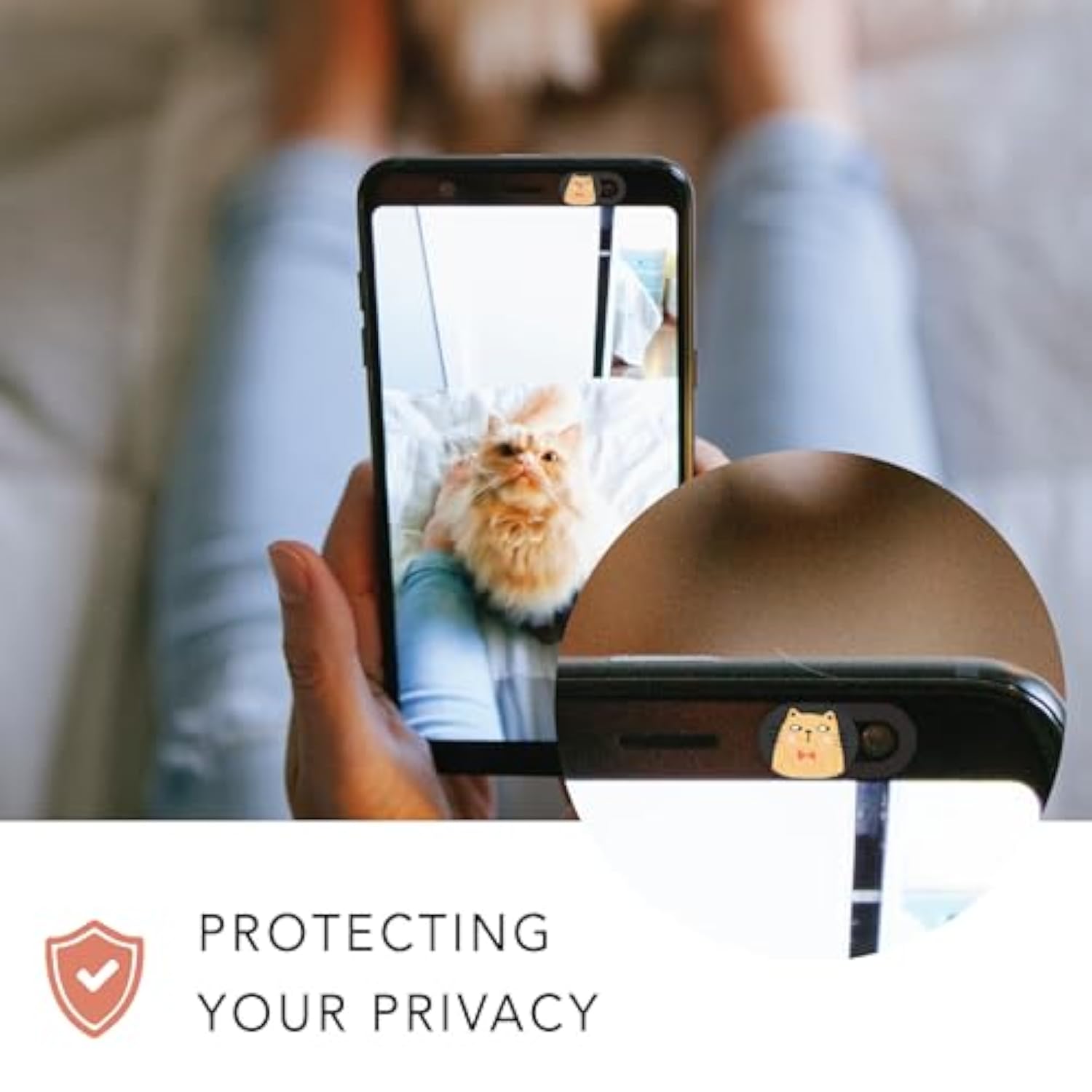 Webcam Cover Slide, Cat Lovers Gifts For Women, Cat Lover Themed Thing, Mom Gifts For Women, Laptop Camera Cover Slide Cute (Small)