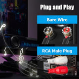 Rca To Speaker Wire Adapter, 18Awg 2 Pack 3Ft Rca Male Plug To Bare Cable Open