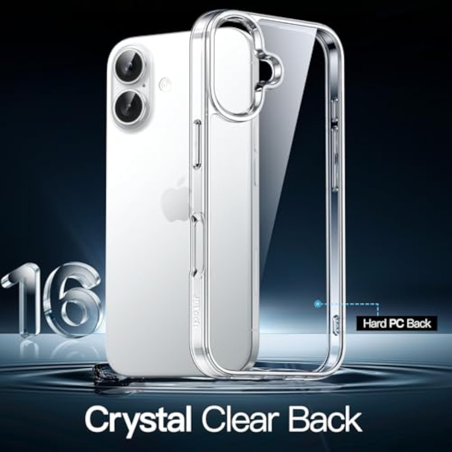 JETech Case for iPhone 16 6.1-Inch, Non-Yellowing Shockproof Phone Bumper Cover, Anti-Scratch Clear Back (Clear)
