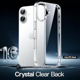 JETech Case for iPhone 16 6.1-Inch, Non-Yellowing Shockproof Phone Bumper Cover, Anti-Scratch Clear Back (Clear)