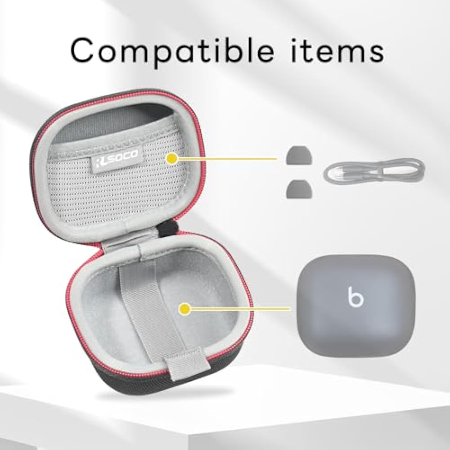 Hard Case For Powerbeats Pro 2 - Carrying Case For Beats Powerbeats Pro 2 Wireless Bluetooth Earbuds - Black (Case Only)