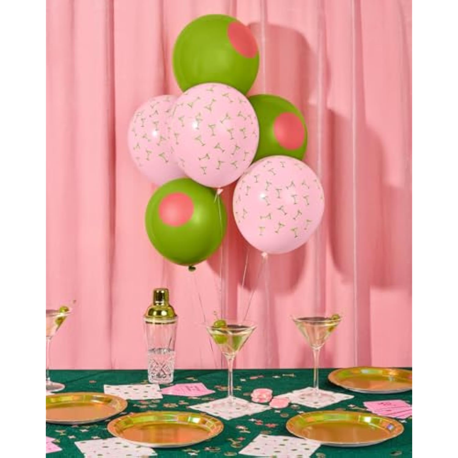 24Pack Dirty Martini 12-Inch Latex Balloons Olive Cocktail Party Decor