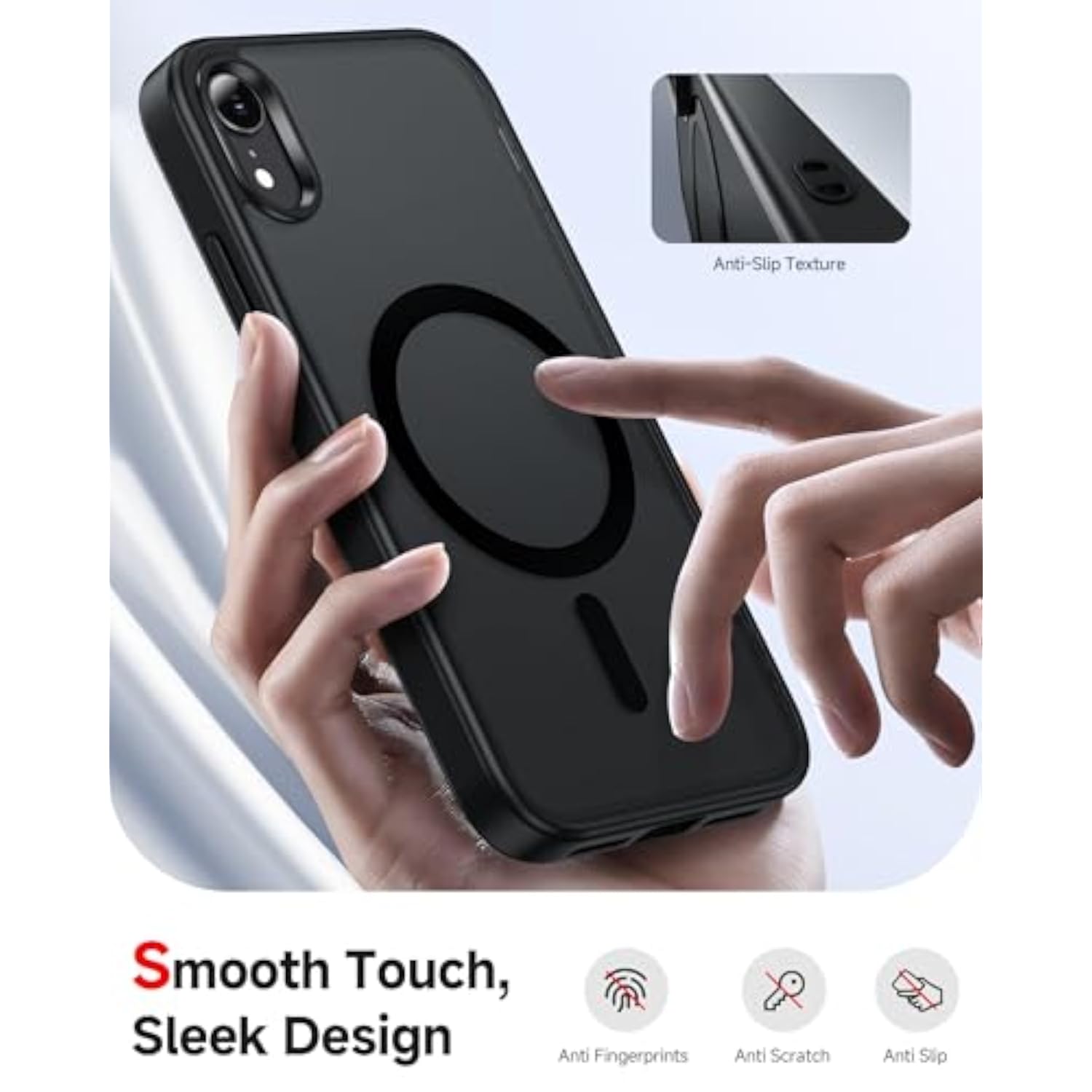 iPhone XR Phone Case with Dual Camera Screen Protector Black