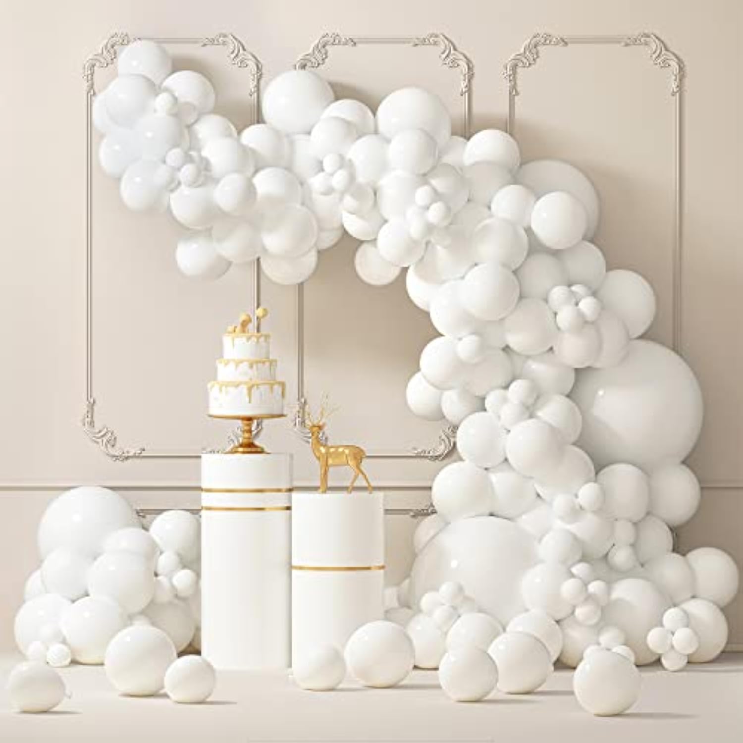 White Latex Balloon Garland Kit: 87pc Arch & Party Decor