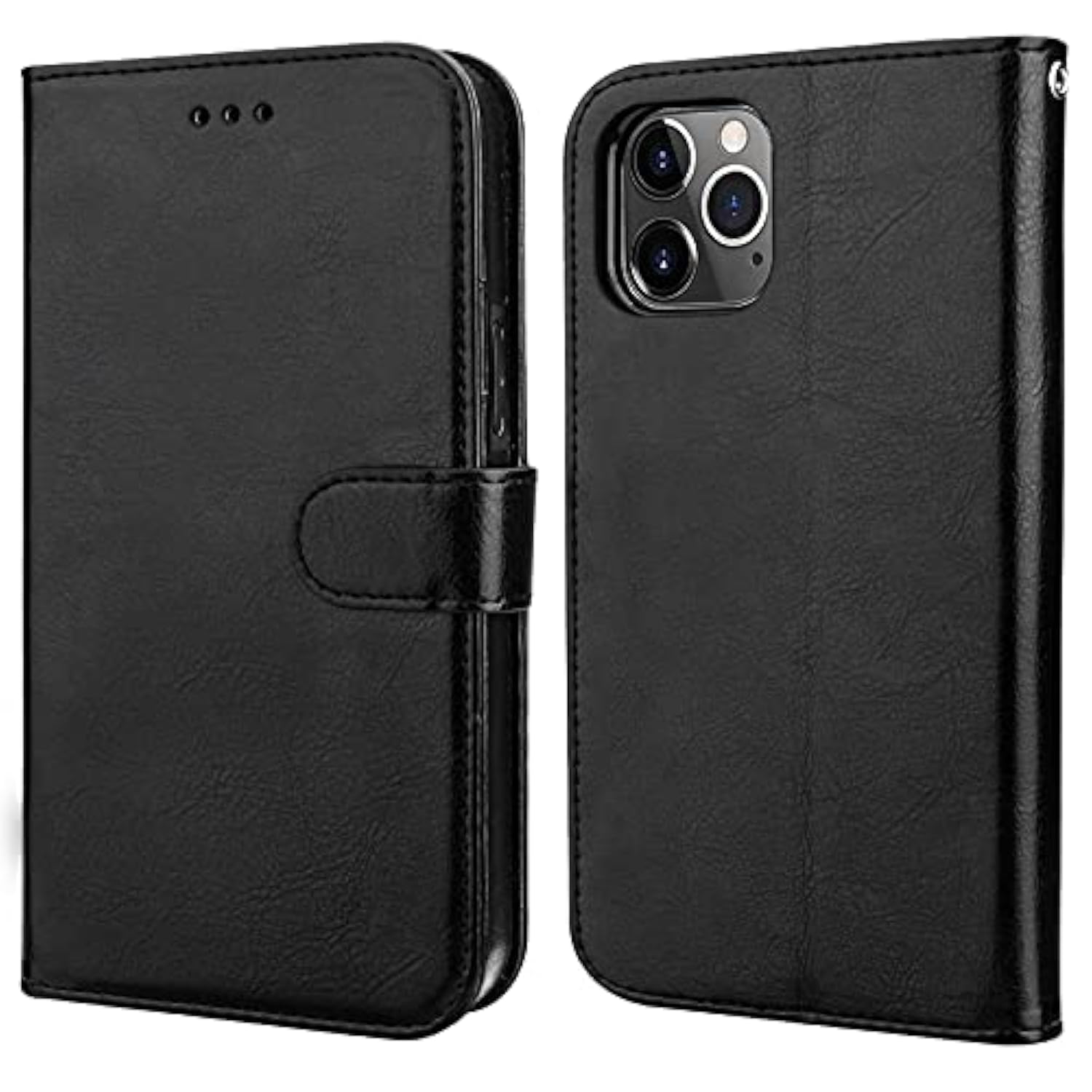 Compatible With Iphone 12 & Iphone 12 Pro Wallet Case With Card Holder Pu Leather Magnetic Detachable Kickstand Shockproof Wrist Strap Removable Flip Cover 6.1 Inch (Black)
