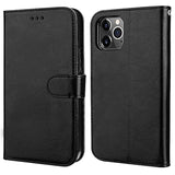 Compatible With Iphone 12 & Iphone 12 Pro Wallet Case With Card Holder Pu Leather Magnetic Detachable Kickstand Shockproof Wrist Strap Removable Flip Cover 6.1 Inch (Black)