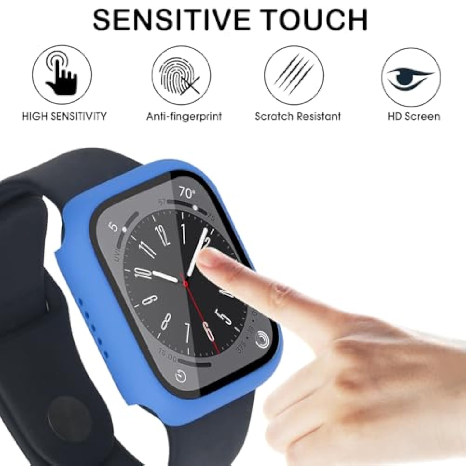 16 Pack Case For Apple Watch Series Se 2022/6/Se/5/4 44Mm With Tempered Glass Screen Protector, Shockproof Hard Pc Scratch Resistant Bumper Protective Cover Compatible With Iwatch 44Mm