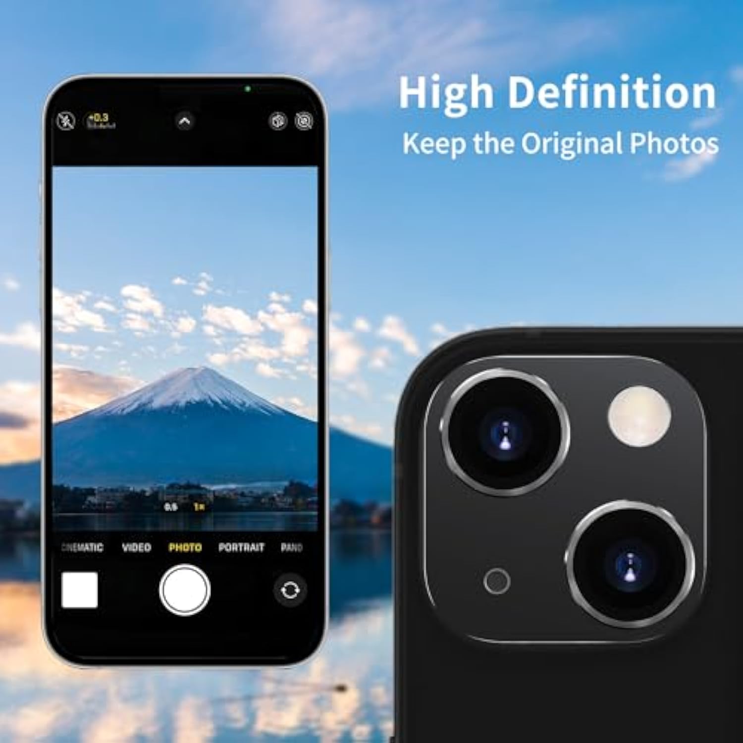 Compatible With Iphone 15 And 15 Plus Camera Lens Protector, Anti-Scratch Tempered Glass Len Screen Protector Shockproof Full Protective Camera Cover Case Friendly Lens Cover-Black