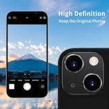Compatible With Iphone 15 And 15 Plus Camera Lens Protector, Anti-Scratch Tempered Glass Len Screen Protector Shockproof Full Protective Camera Cover Case Friendly Lens Cover-Black
