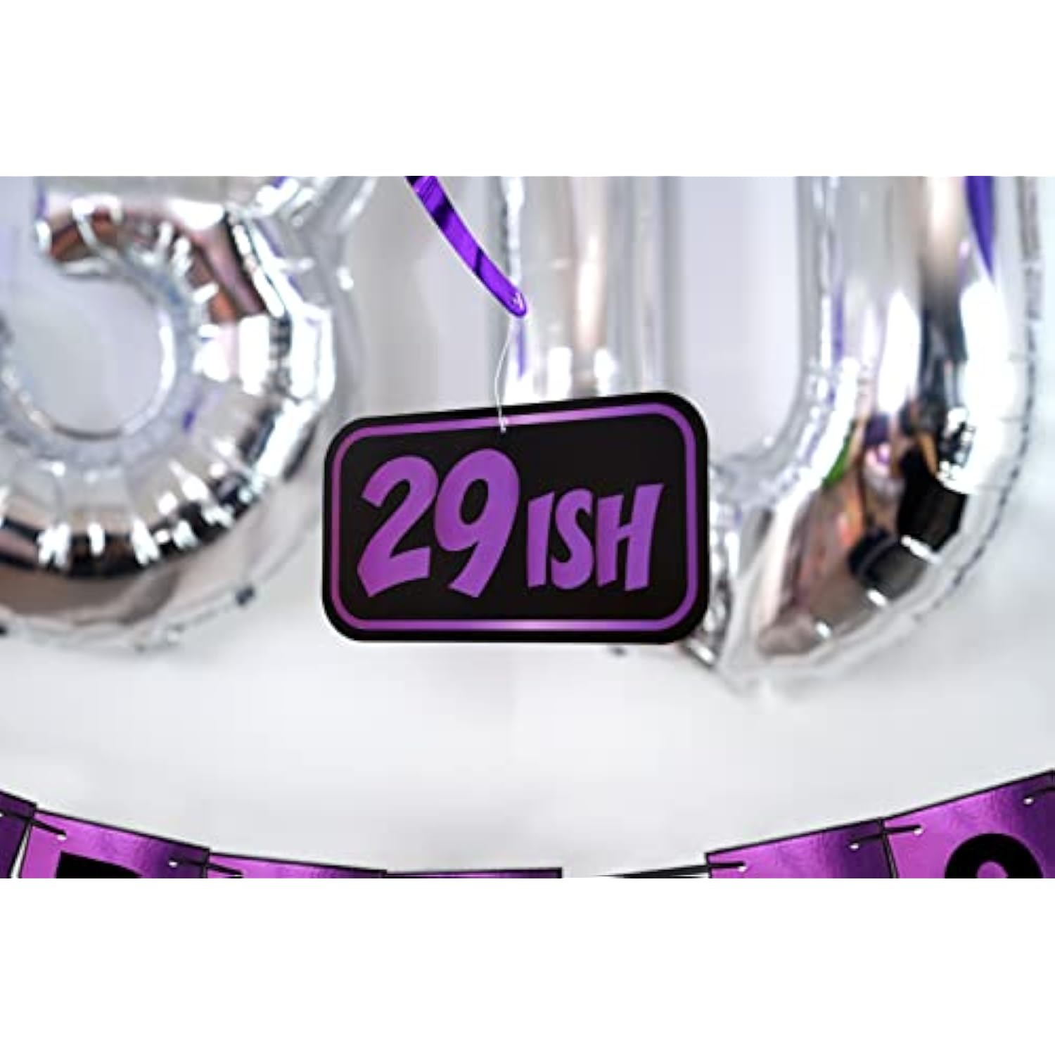 30Th Birthday Purple Party Pack - 30Th Birthday Banner, Balloon And Swirls Pack- Birthday Decorations - 30Th Birthday Party Supplies, Favors And Gifts