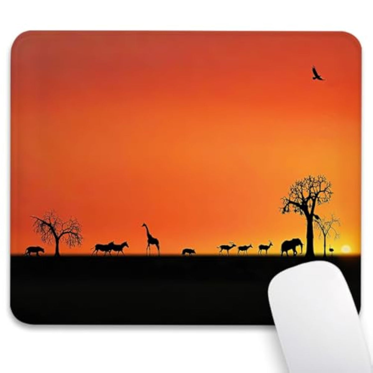 Us Military Mouse Pad 9.5"X 7.9", Reinforced Stitched Edges, Cool American Flag Patriotic Eagle Gold Anchor, Durable Anti-Slip Gaming & Office Desk Mat