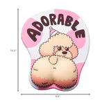 Puppy Dog 3D Mouse Pad Big Butt Pet Mouse Mat With Wrist Rest Poodle