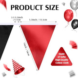 40 Feet Red And Black Party Decorations Triangle Pennant Banner Flag Bunting Garland For Halloween Christmas Birthday Wedding Graduation Bachelorette Anniversary Casino Party Supplies