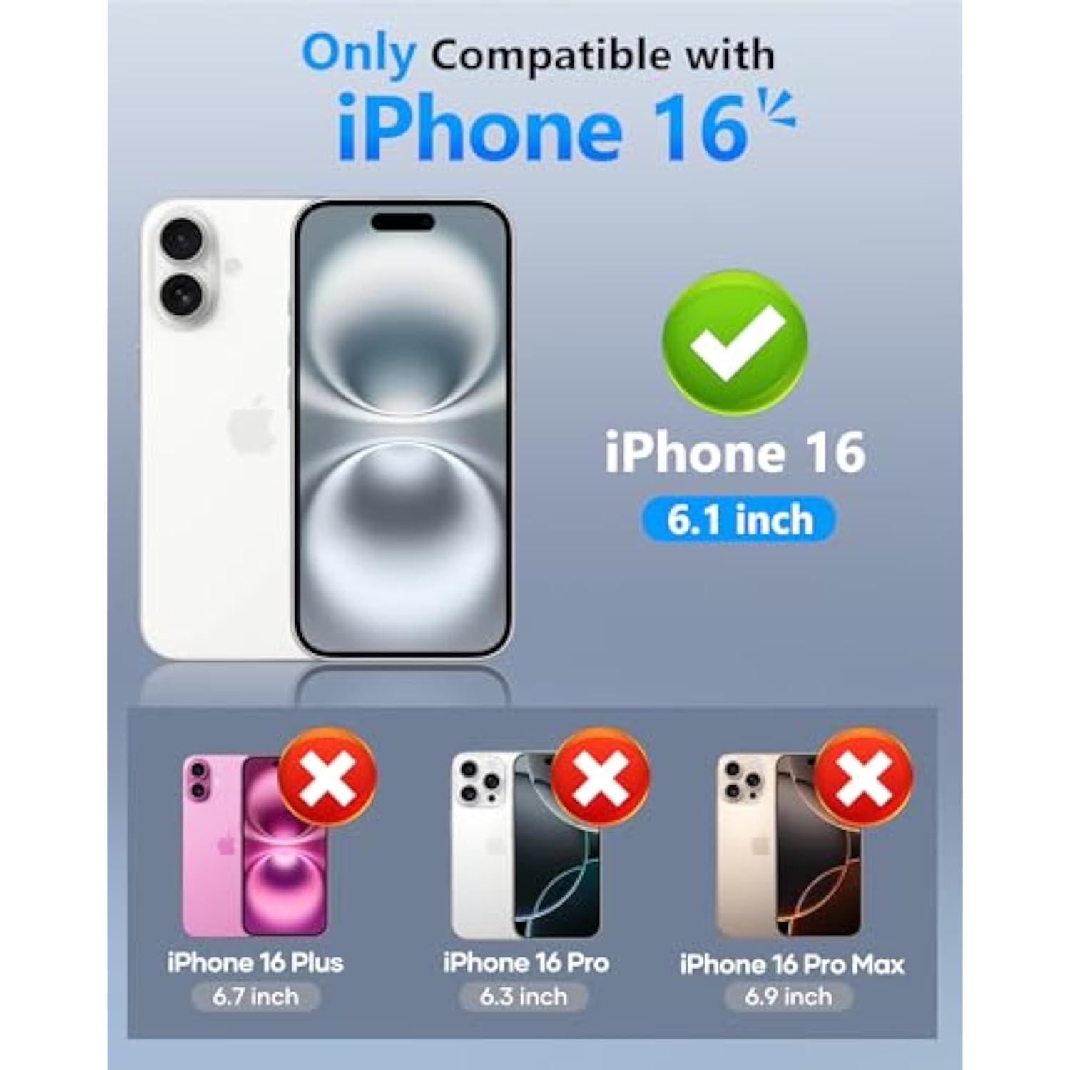iPhone 16 Case with Card Holder (3-5 Cards), RFID Blocking, Slide Camera Cover