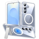 For Samsung Galaxy S25 Case With Kickstand,[Compatible With Magsafe][1*Screen Protector],Military-Grade Protection,Magnetic Phone Case For Samsung Galaxy S25,Clear
