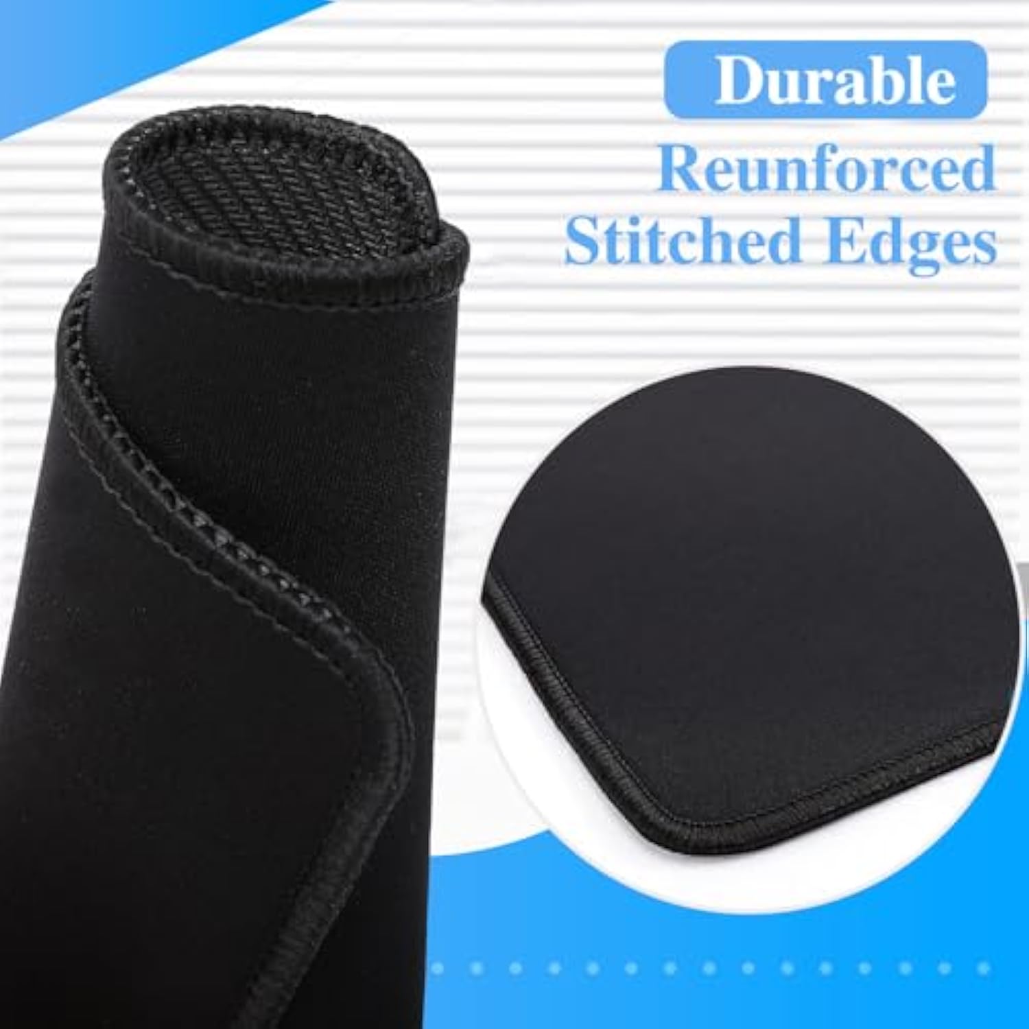 20 Pack Mouse Pad With Stitched Edge,2Mm Black Mouse Pads,Mousepads With Non Slip Rubber Base,Premium-Textured & Waterproof Mousepad For Computers Laptop Office Home,8.7X7.1In