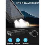 Solar Charger,38800Mah Solar Power Bank, Waterproof External Backup Battery Power Pack With Usb C Input/Output/Led Flashlights Compatible With Iphone, Samsung, Ipad, Suitable For Outdoor, Camping