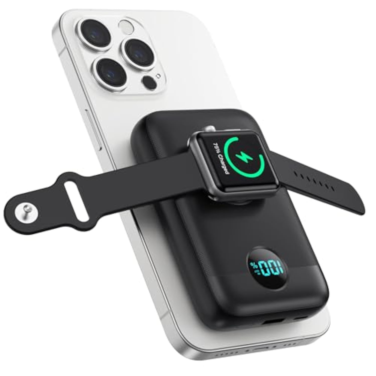 Magnetic Portable Charger 10800Mah,4-In-1 Wireless Power Bank With Iwatch Charger, Qc4.0+20W Pd Fast Charging Usb C Battery Pack With Lcd Display For Magsafe,Iphone 16/15/14/13/12 Series,Apple Watch