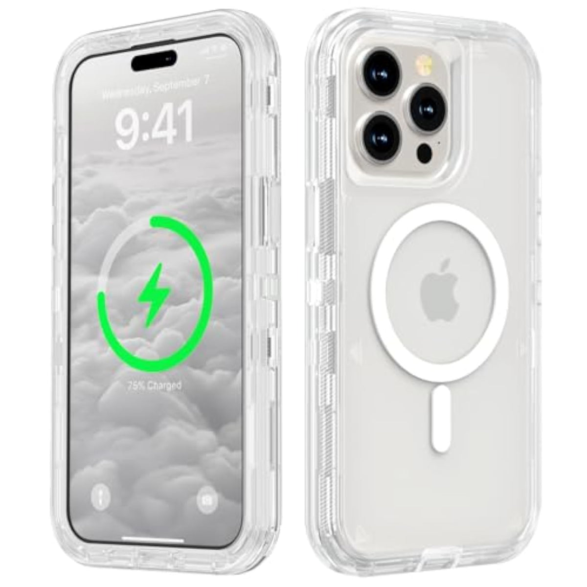 Clear Heavy Duty Magnetic Case for iPhone 15 Pro Max Phone Cases