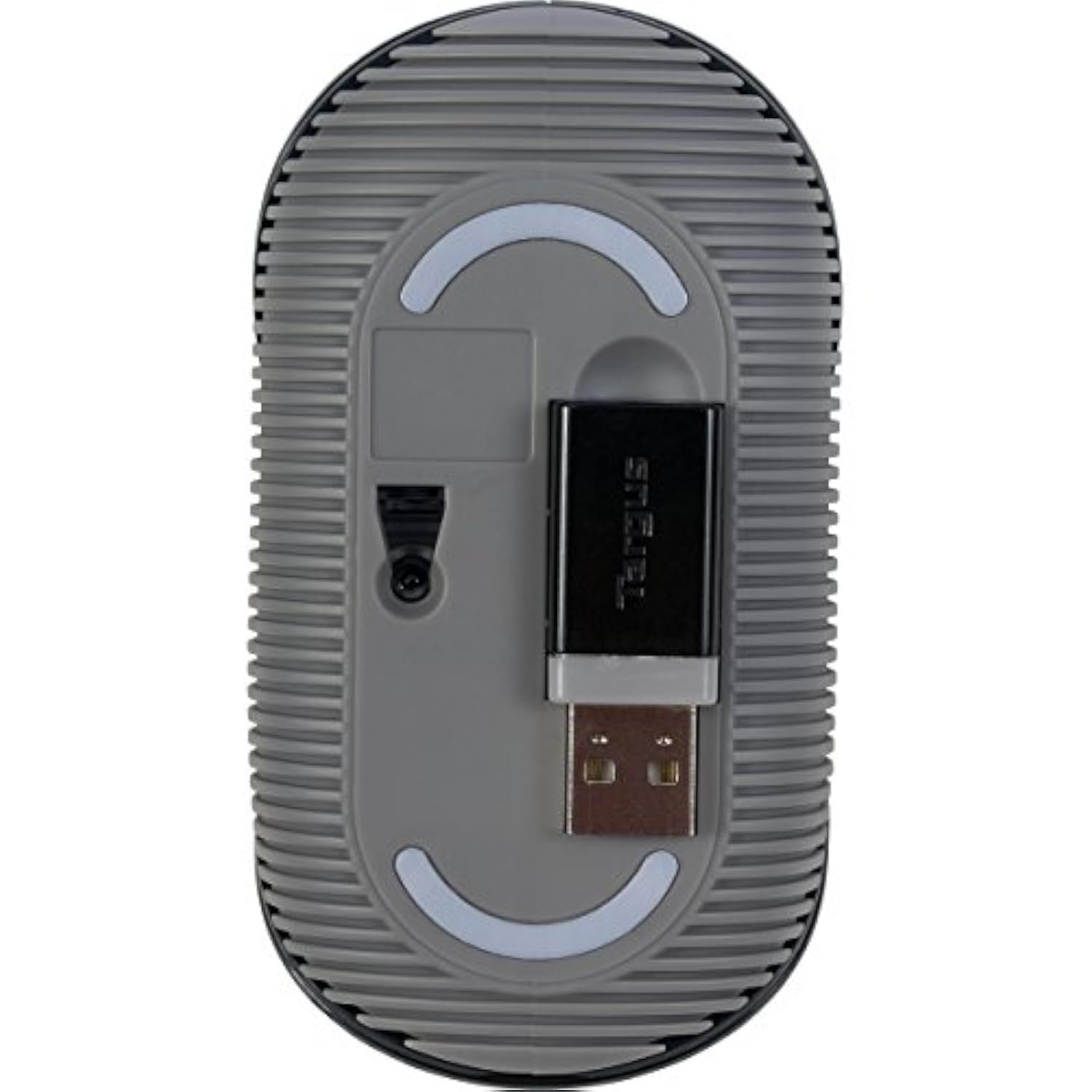 Targus Wireless Mouse with Blue Trace Technology for Tracking, Includes Micro USB Receiver and 2 Batteries, Black and Gray (AMW50US)