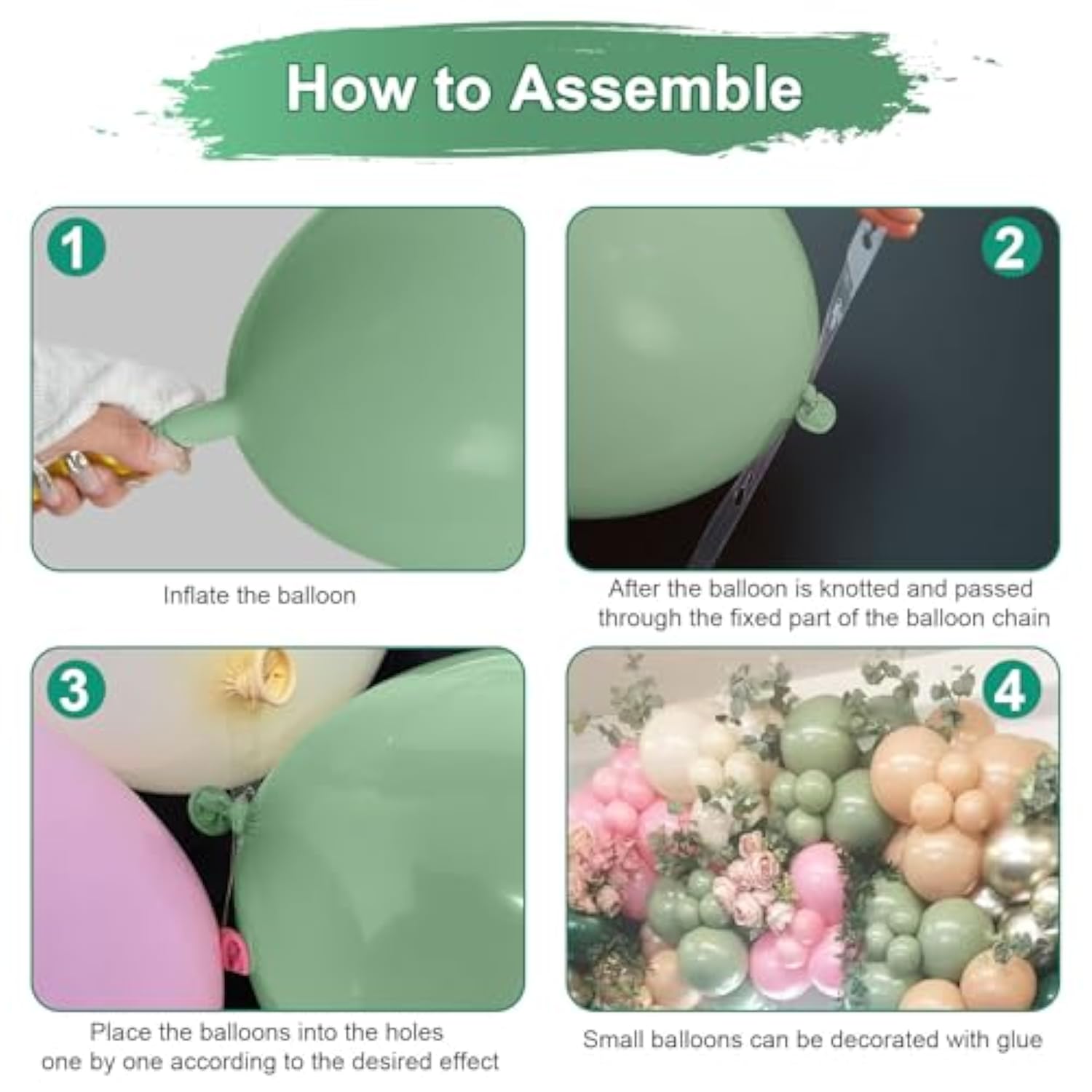 Sage Green & Pink Balloon Arch Kit: Baby Shower, Jungle Safari Party Decor