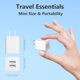 Usb Charger Block, Portable Chargers Plug, 5V 2.1A Dual Usb-A Port Charging Cube,Usba Wall Charge Power Adapter Compatible With Iphone,Android,Garmin Watch,Samsung Watch,Ps4 Controller,Kindle And More