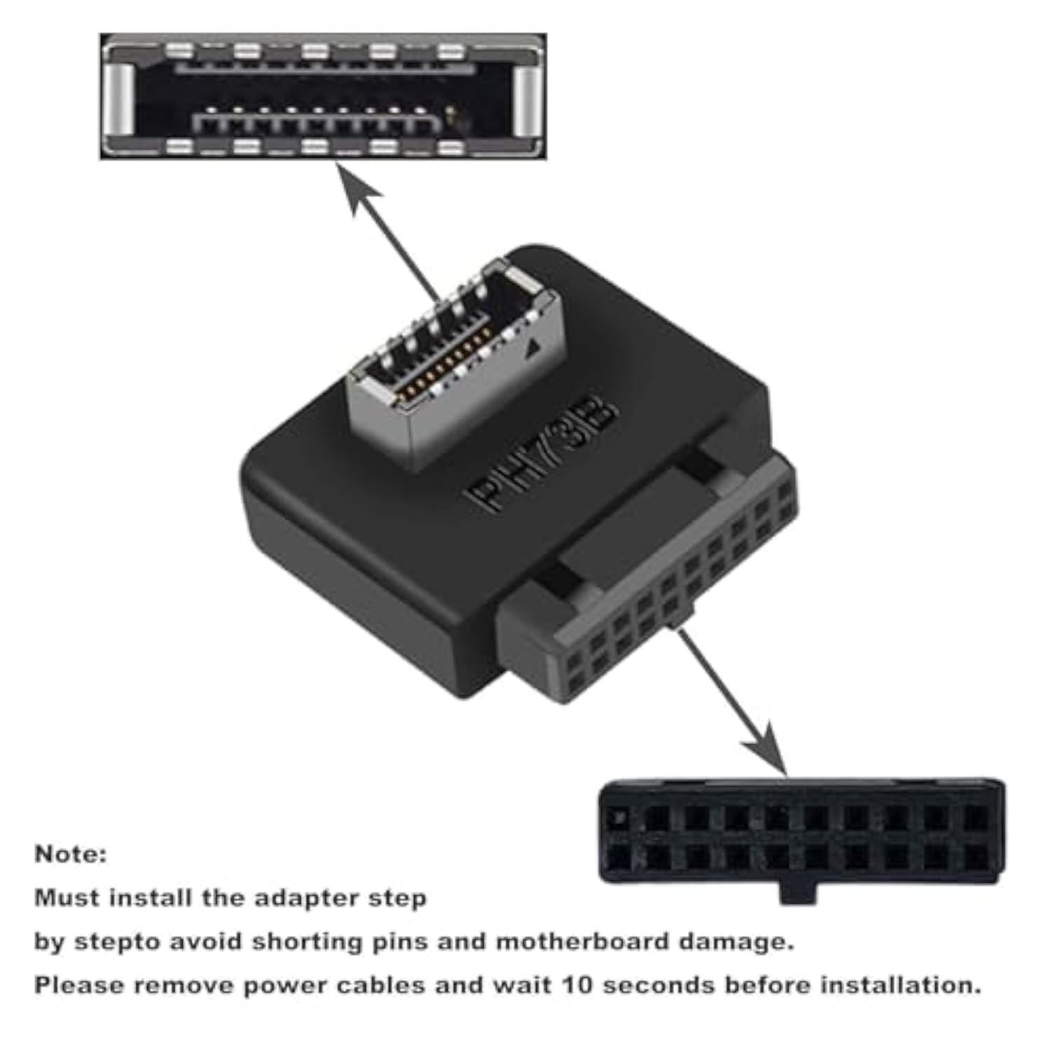 Usb 3.0 (3.1 Gen 2) Internal Idc 19 Pin Motherboard Header To Type-E A-Key Usb