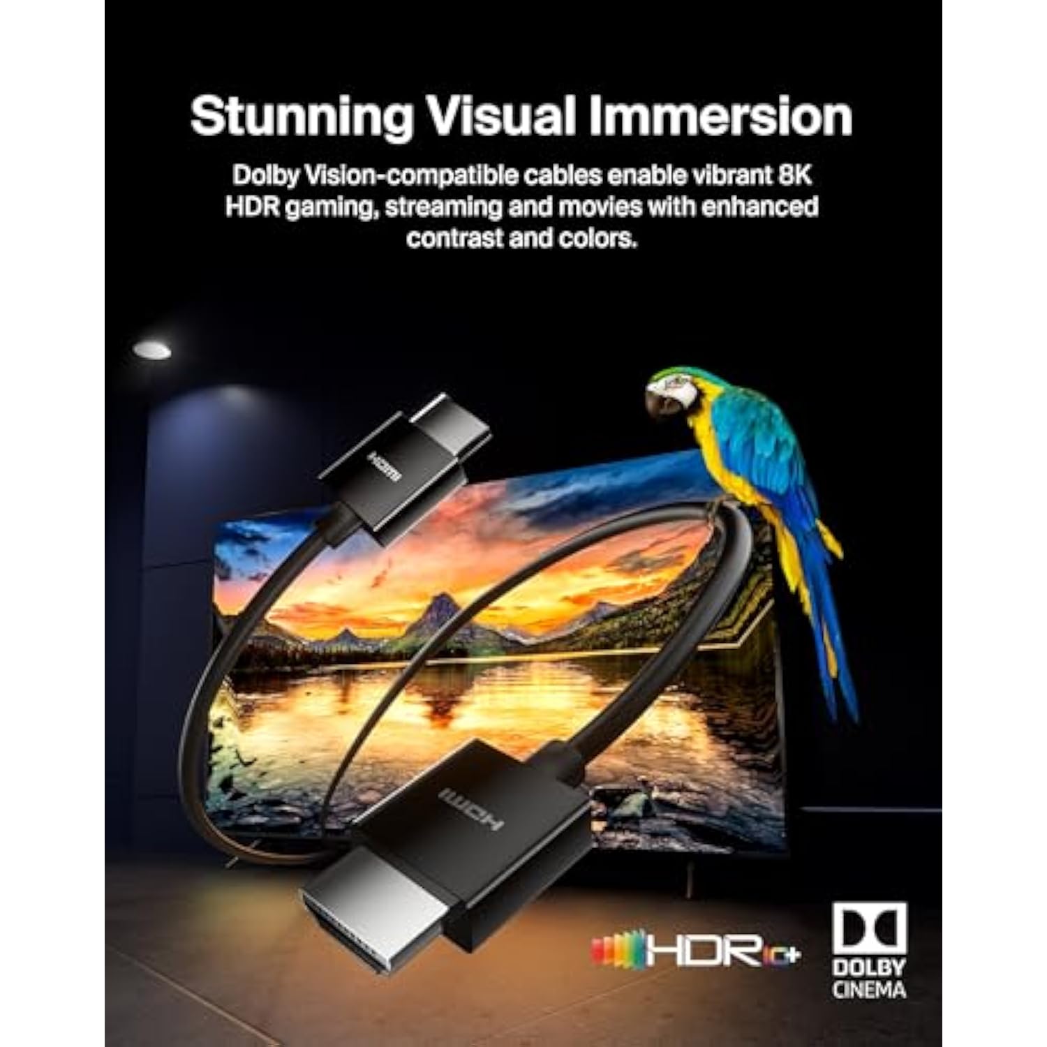 Belkin Ultra HD HDMI 2.1 Cable 6.6FT/2M, 4K Ultra High Speed HDMI Cable, 48Gbp