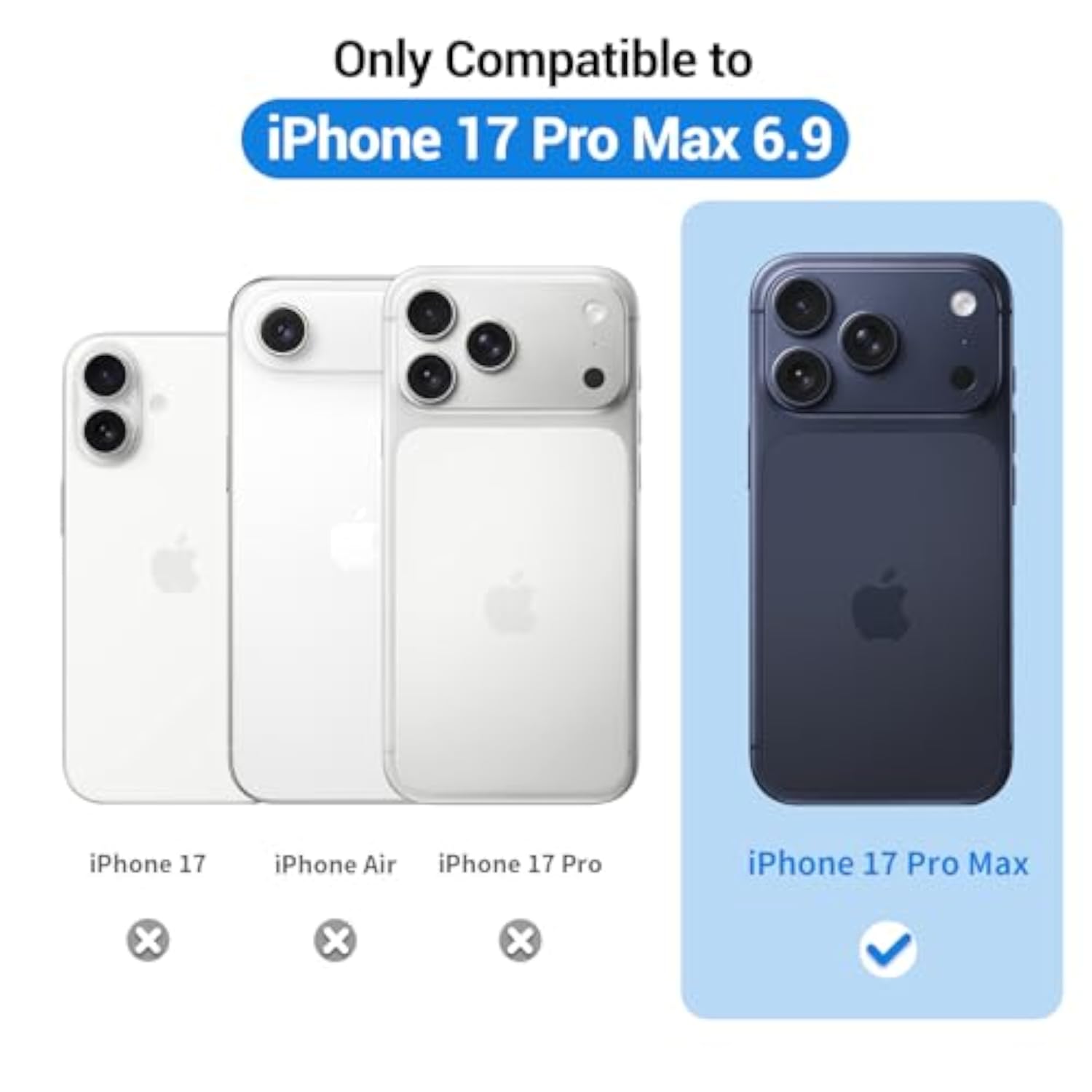 Magnetic iPhone 17 Pro Max Case Compatible with MagSafe Military Grade Drop Protection Slim Translucent Matte Shockproof Phone Cover Dark Blue