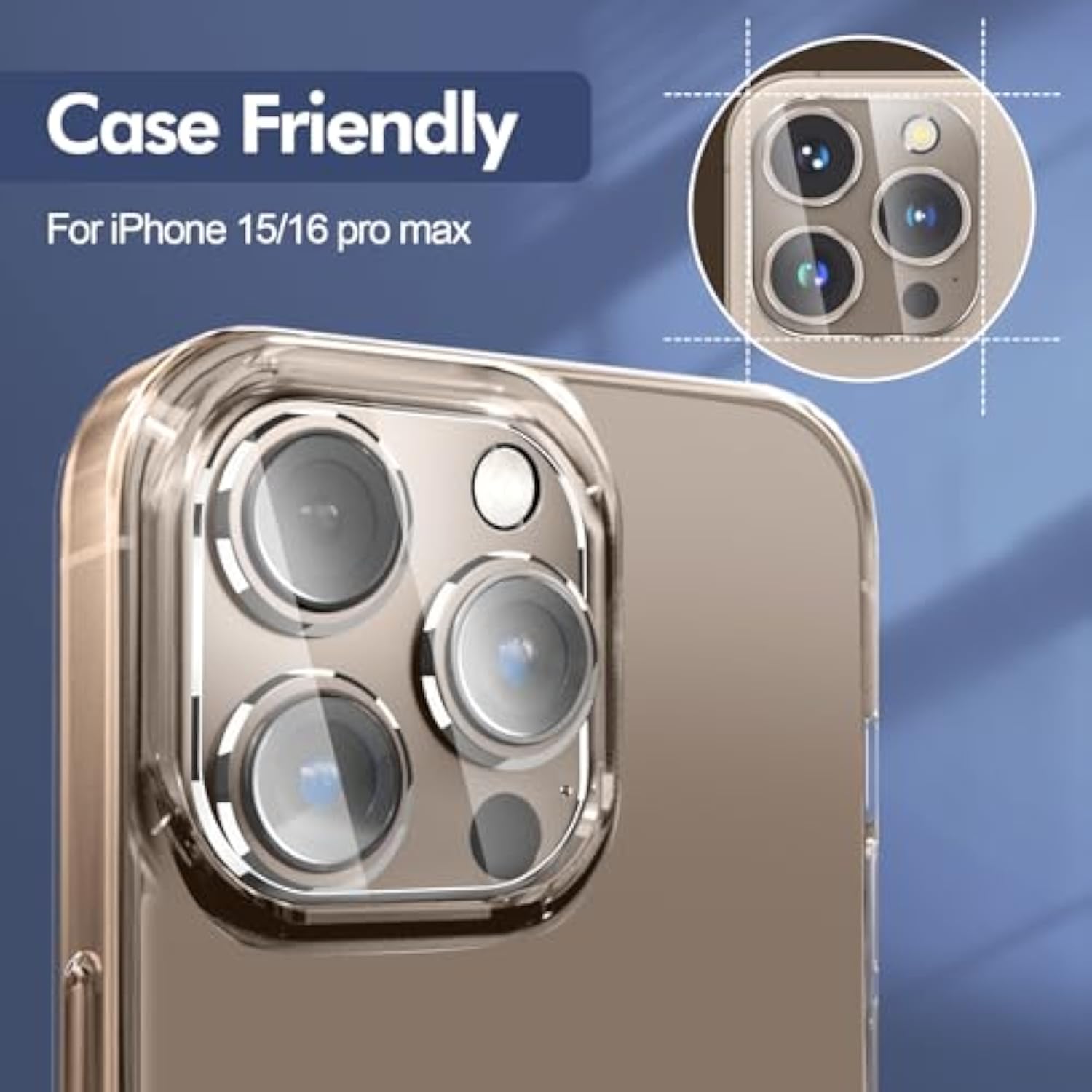 iPhone 16 Pro Max & 15 Pro Max Rear Camera Lens Protector 3-Pack HD Clear