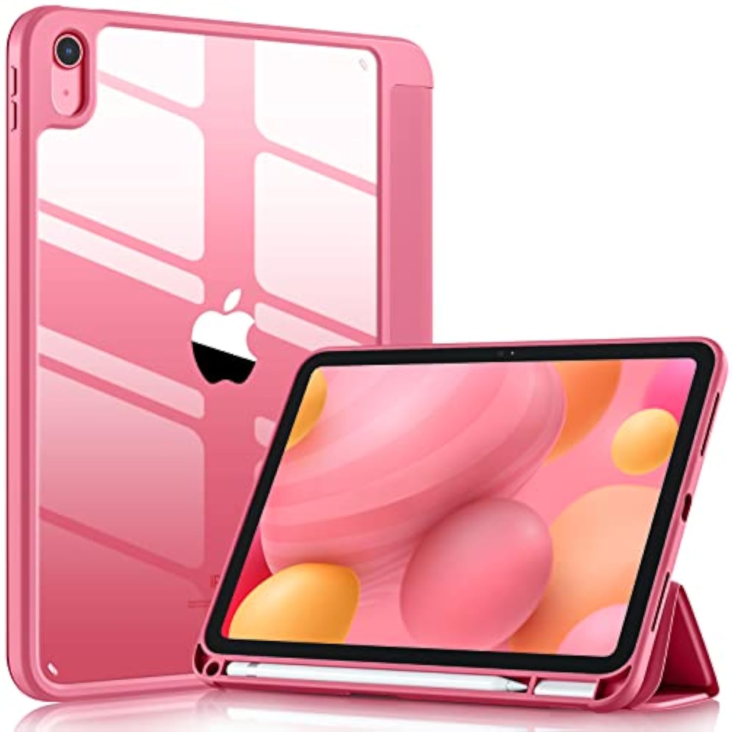 Compatible With (A16) 11Th Generation Case 11 Inch 2025, For 10Th Generation Case 10.9 Inch 2022 With Pencil Holder, Trifold Stand Protective Cover, Auto Wake/Sleep, Watermelon Pink
