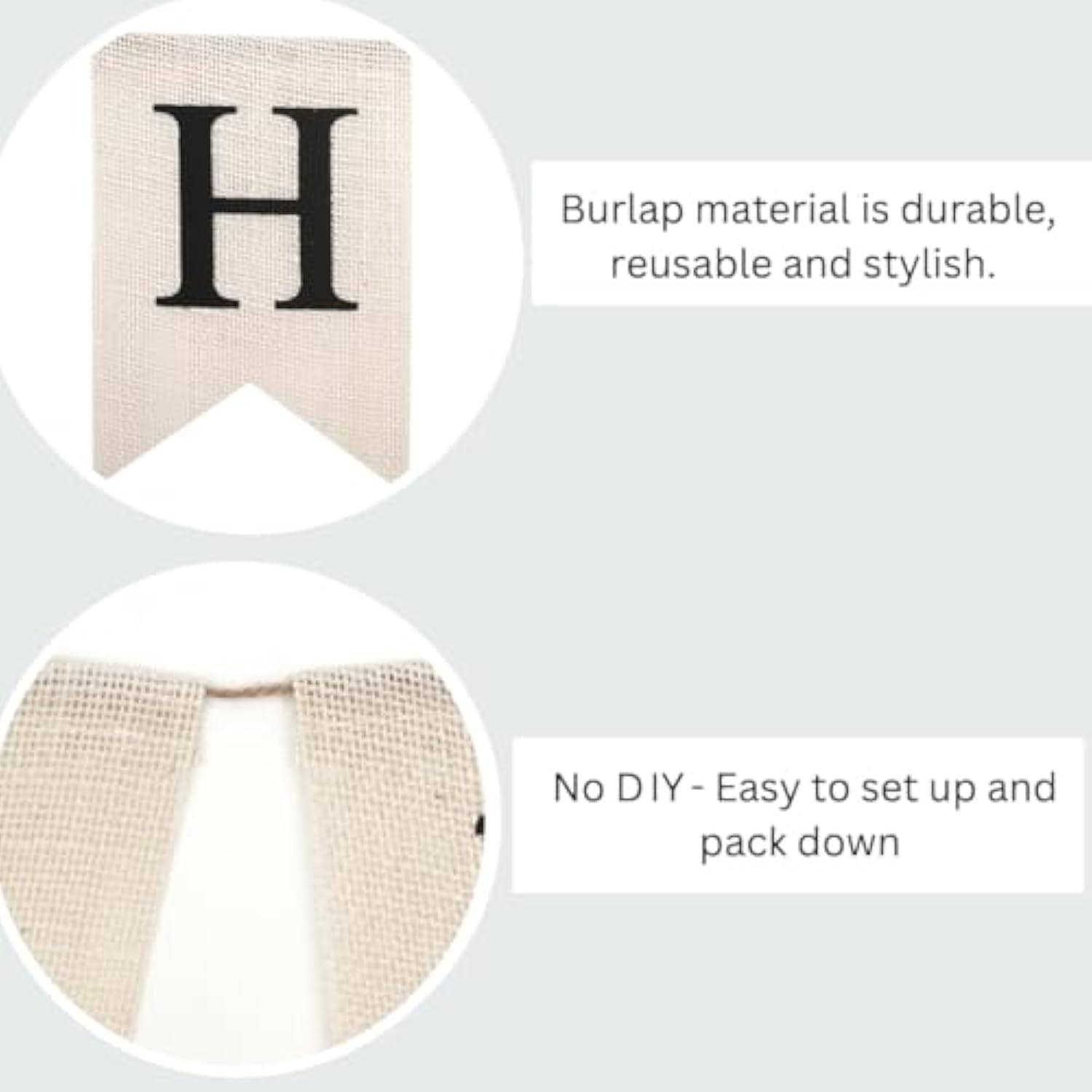 Happy Halloween Burlap Banner with Bat Bunting Garland for Party Wall Mantel Fireplace Decor