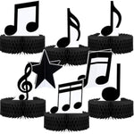 8 Pack Music Notes Honeycomb Centerpieces Musical Party Decorations Music Notes Silhouette Table Toppers For 1950'S 60S 70S 80S Birthday Party Decorations