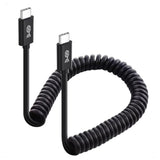 Cable Matters Coiled USB C to USB C Cable 1-4 Feet, Up to [60W Charging, 480Mbps Data Transfer] Compatible with Apple CarPlay, Android Auto, USBC Charger Cable for iPhone 16/15, Galaxy S24