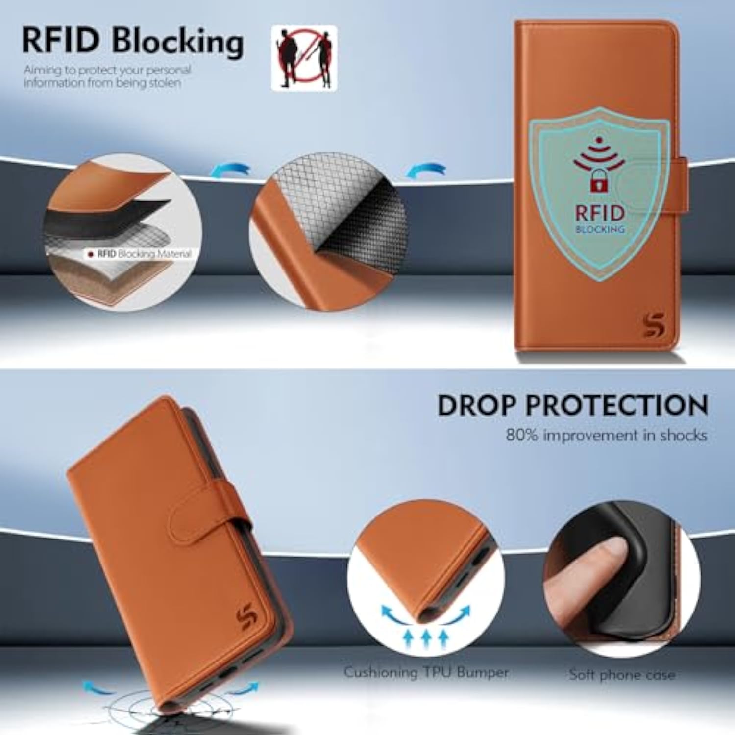 Compatible With Motorola Moto G Power 5G 2025 Wallet Case With Card Holder,Women Men Rfid Blocking Pu Leather Phone Case Flip Shockproof Tpu Protective Cover Credit Card Slots,Light Brown