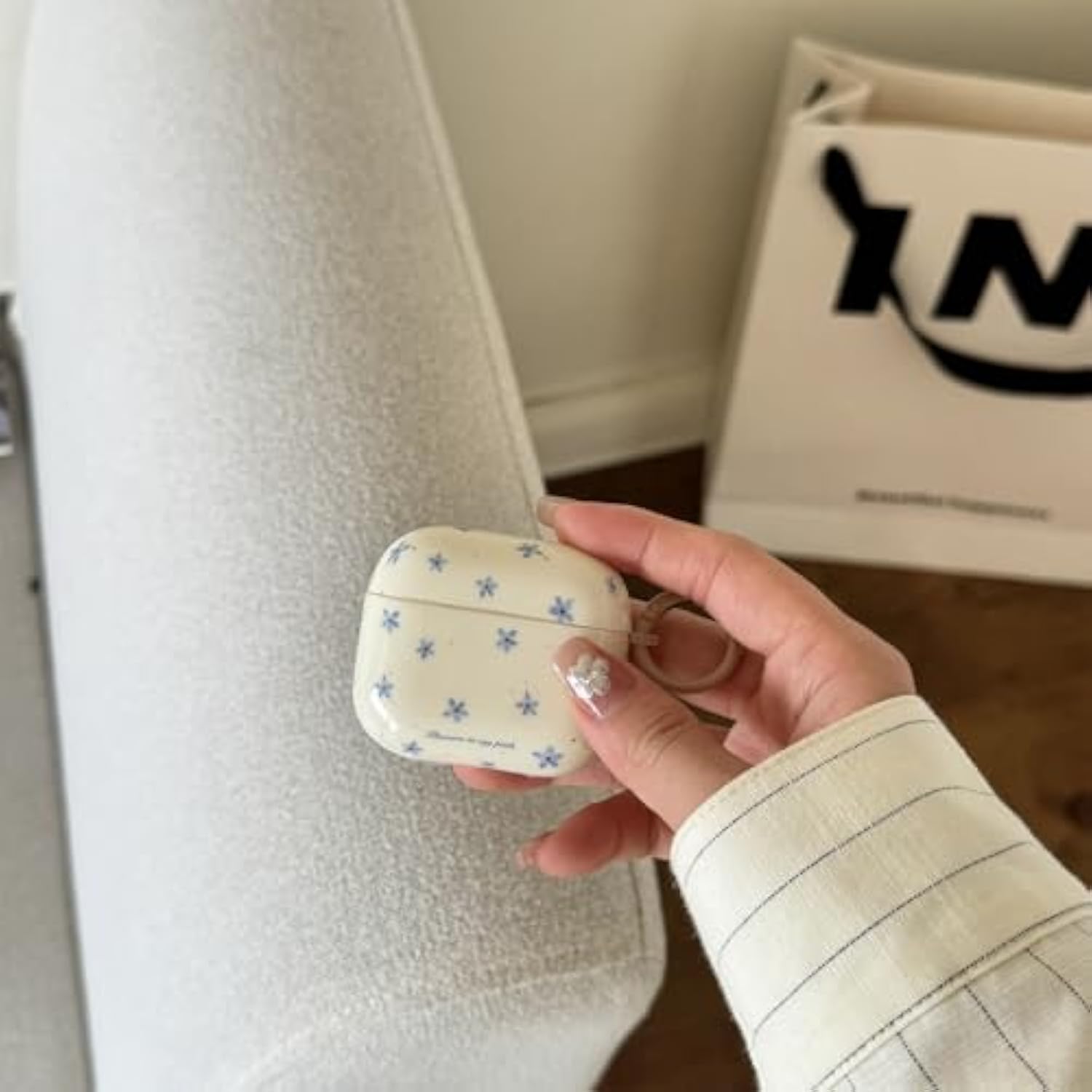 Compatible With Airpods Pro 2Nd Generation Case Flowers Soft Tpu With Cleaner Kit Keychain For Airpods Pro Case Shockproof Floral For Girls Women Airpods Pro 2Nd/1St-Blue