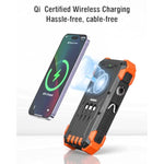 Solar Charger Power Bank, 42800Mah Wireless Portable Charger With Usb-C In/Output, Qc3.0 Fast Charging 15W 4 Ports Outdoor Battery Pack Built-In Dual Led Flashlights For Iphone Samsung Etc