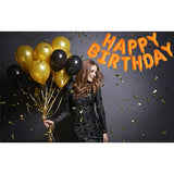 Happy Birthday Orange Aluminum Foil Letters Balloons 16 Inch Aluminum Foil Banner Balloons For Birthday Party Decorations Supplies