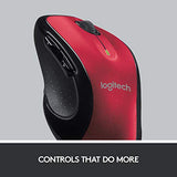 M510 Wireless Computer Mouse Comfortable Shape With Usb Unifying Receiver, With Back/Forward Buttons And Side-To-Side Scrolling - Red