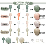 Dusty Green Pink Balloon Garland Double Stuffed Blush Pink Cream Sage Green Peach Sand White Balloon Arch Kit For Baby Bridal Shower Wedding Birthday Spring Party Decoration