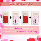 Valentines Backdrop Decorations - 4 Pack Of 3.2X8.2Ft Red Pink Foil Fringe Curtains Streamers Backdrop For Birthday Valentines Decor